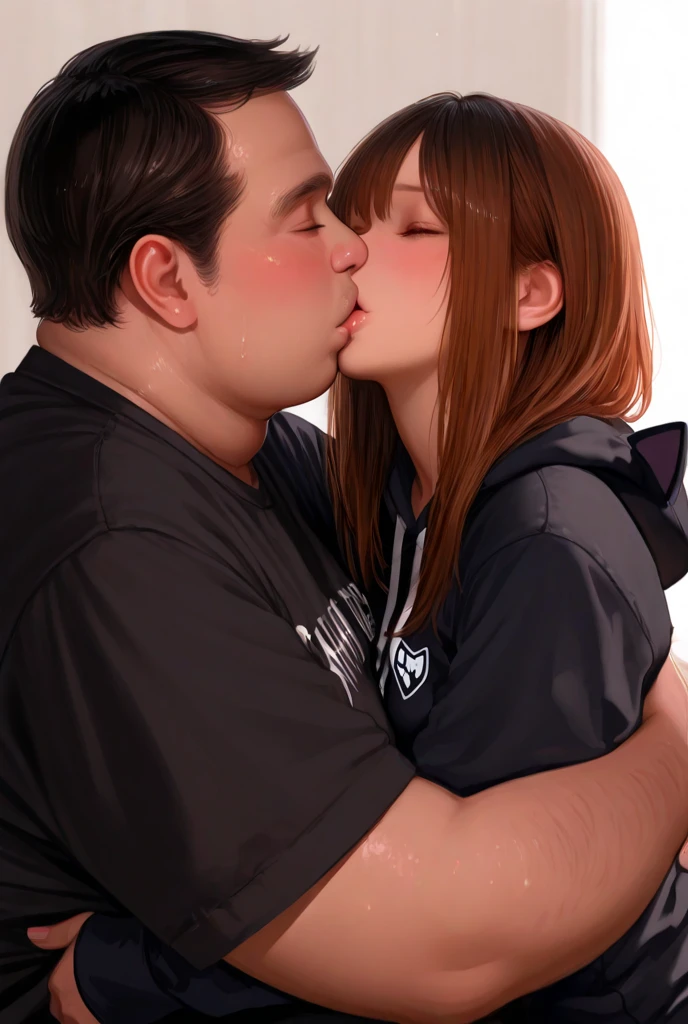 (One fat man、1 female,Have :1.5),
　The whole body is shiny　Covered in 　bed　Completely 　Heart symbol　Woman with troubled face　Misaka Mikoto　A Certain Magical Index　Orange Hair　Sweat all over the body　The best shade　Delicate details and realistic ribbon around neck　Small breasts　Being pushed down　slender　Shortcuts　Wheat-colored tanned skin　　socks　night　Love Hotel　Glare　French kiss　Put both hands out