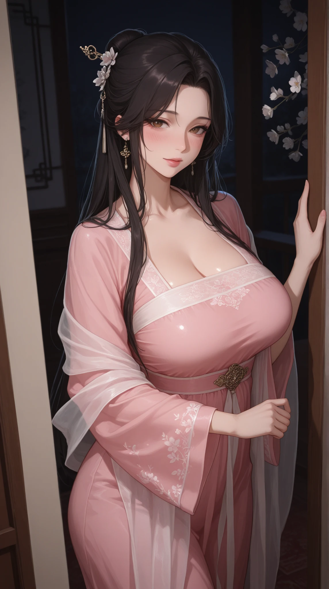 Group of 5 princesses,(5 young women,many young women), (in the bedroom), Various hair styles, harem, Wearing a strapless Thai dress.., at night, detailed face, , short skirt, mule, Sleeveless , Show your armpits, at night, starry at night, (((2 young women))),big breasts,Show your breasts,The crevice is clear.,((big tits))，(pubic bone), rift, visible , Show your ของคุณ, open chest,((bare :1.37)), I saw bulging nipples.,(((large :1.4,pink,The  are clearly visible...))),