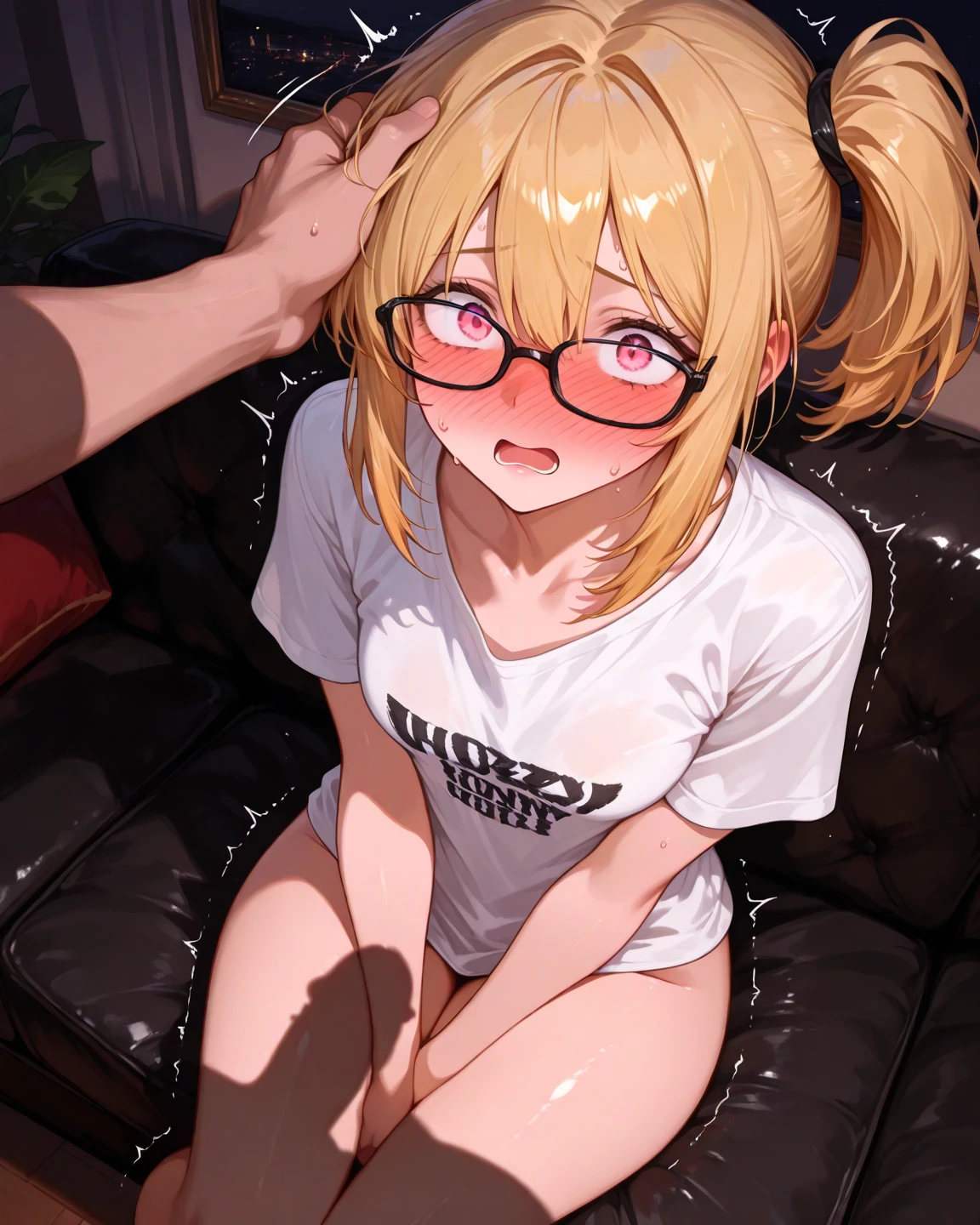 (glasses:1.15),(masterpiece,best quality, high resolution,8k, ultra-detailed:1.3), (detailed face,detailed eyes:1.4),(detailed face in 8K, perfectly sculpted face, beautifully detailed eyes:1.2), (perfectly sculpted body:1.4),(blush:1.3),(cowboy shot),(abs,muscle:1.4),(sweat,fog,steam:1.3),(:1.4),(small bust:1.3),(big :1.3),(pubic hair:1.3),(:1.4),(:1.4),(:1.2),(:1.4),(small :1.6),woman on the top, ,(:1.6),(:1.4),(((touch pussy))),(NSFW:1.5),( juice,love juice:1.4),(many sweat:1.4)