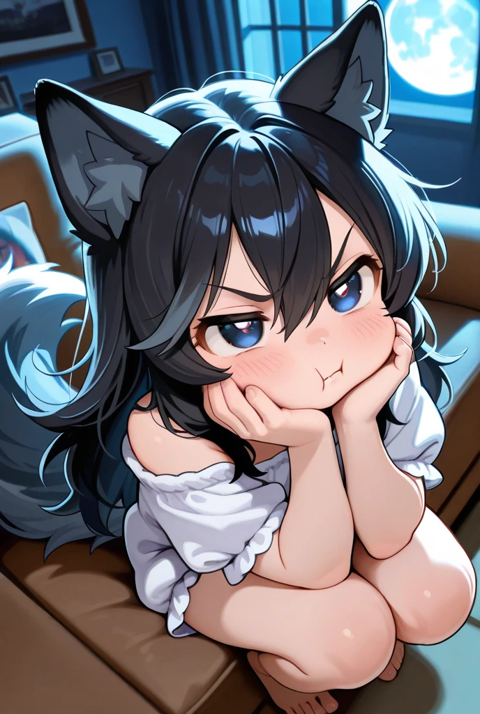 no background, white background, 1girl,  , ,  poses, 1boy, a man is grabbing her butt , (embarrassed face: 1), (open mouth: 1), young girl, (: 1), extremely long black hair, super long black hair, hair down, , , (hair between eyes: 0.5), , , best quality, highly detailed, (absurdly long hair: 1.5), large volume of black hair, long straight hair, straight black hair, black hair longer than height, beautiful black hair, (hair between eyes: 0.5), (nekomimi, catgirl, kemonimimi: 1), (, , ), human skin, blue eyes, , , black hair