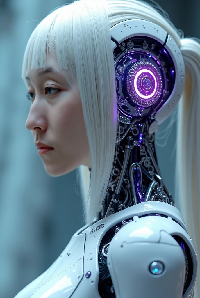 complex 3d render ultra detailed of a beautiful porcelain profile woman android face, cyborg, robotic parts, 150 mm, beautiful studio soft light, rim light, vibrant details, luxurious cyberpunk, lace, hyperrealistic, anatomical,  muscles, cable electric wires, microchip, elegant, beautiful background, octane render, H. R. Giger style, 8k, best quality, masterpiece, illustration, an extremely delicate and beautiful, extremely detailed ,CG ,unity ,wallpaper, (realistic, photo-realistic:1.37),Amazing, finely detail, masterpiece,best quality,official art, extremely detailed CG unity 8k wallpaper, absurdres, incredibly absurdres, , robot, silver halmet, full body, sitting