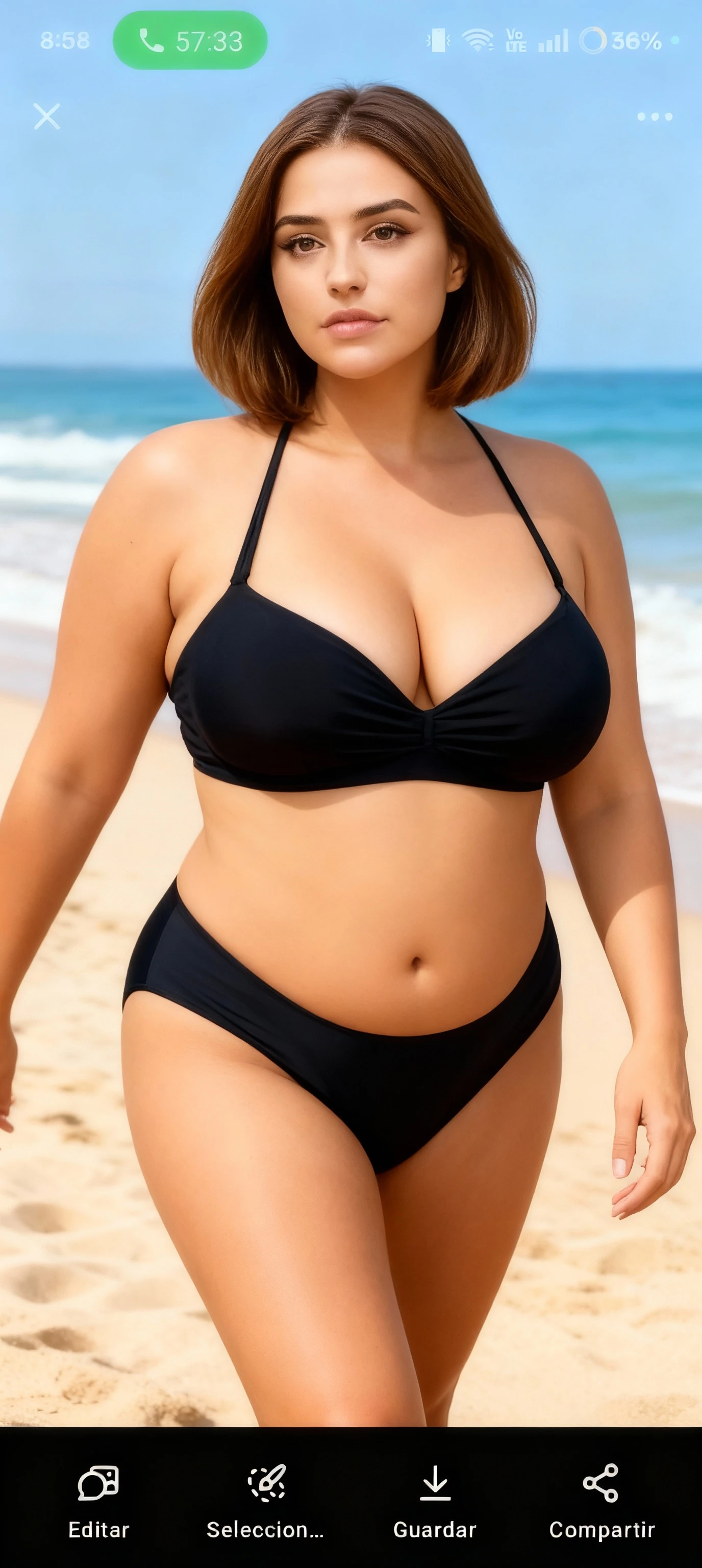 In 8K、Ultra HD、highest quality、highest quality、Extremely detailed image quality、Realistic woman、One Woman、(Great smile、Laughing with your mouth open:1.2)、Japanese、The Face of Japan、(42-year-old woman:1.8)、Married women、(Plump body:1.2)、belly button、Black-haired、short hair、Shiny skin、Oily skin、Shiny skin、(Incredibly large huge breasts、Cleavage:1.4)、(Glittering Bacteria Ring :1.4)、(Beach:1.5)、Sweating、Synthetic Leather  Skin、Oily skin、Glowing Skin、Shiny skin:1.4)、(View Viewer:1.4), (arms behind:1.6)
