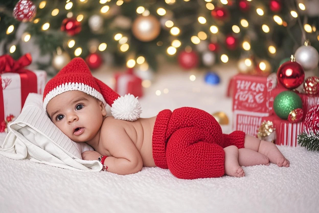 Baby Araffa in a Santa suit lies on a red blanket., Sitting on Santa, Santa clausee, Orus!, Santa clause, adorable, The big picture, Profile picture, cutest, Photos from the album, 4k post, In festive clothes, 4 thousand. Posts, beautiful cute, adorable appearance!!!, by Emma Andijewska, looks cute, high quality upload, cute boy