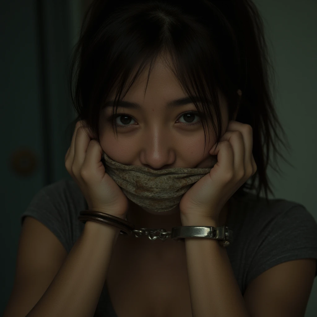 ((masutepiece、top-quality))、1 Female Police Officer、Lie on your back in the bud、Shooting from directly above、(((((Tie your arms tightly with ropes、Arms fully secured by ropes、 arms、Restraint  arms、Arms tied with ropes)))))、sad  expression、Perfect gas chamber、Open your eyes and look at me、Look with a sad expression、Perfect Police Costume、Natural supine pose、Luxury hotel beds、Warm illumination of the night light