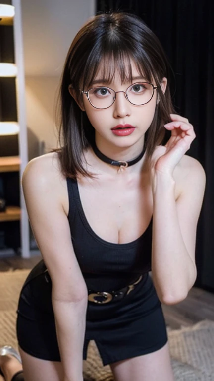 4K,high resolution、、Urinating、、Urinating、Japanese、１０Teenage Girl、Embarrassing、..Spread your  your 、Ponytail、Wearing a white mask、,Wearing black glasses