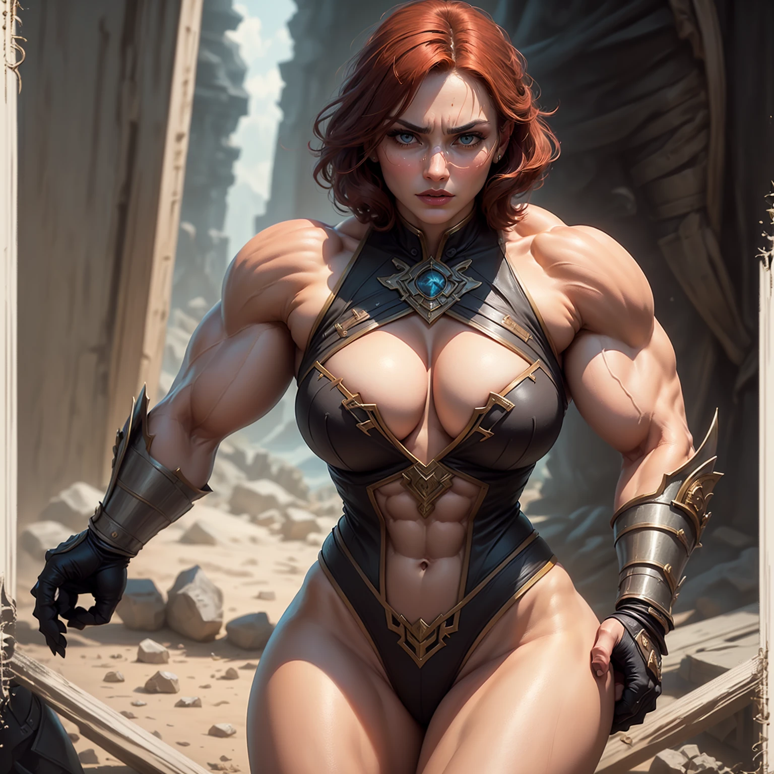 source_anime, score_9, score_8_up, score_7_up, anime style, comics style, 2d, rating_questionable, beautiful, 1girl, woman, , , bombshell hair, sparkling color:peru and red-orange hair, Middle Part, hourglass figure, albino, little italy in a Apocalyptic,gargantuan fantasy megastructure edge of time, masterpiece, by Kait Kybar <lora:ponypooda1:1>