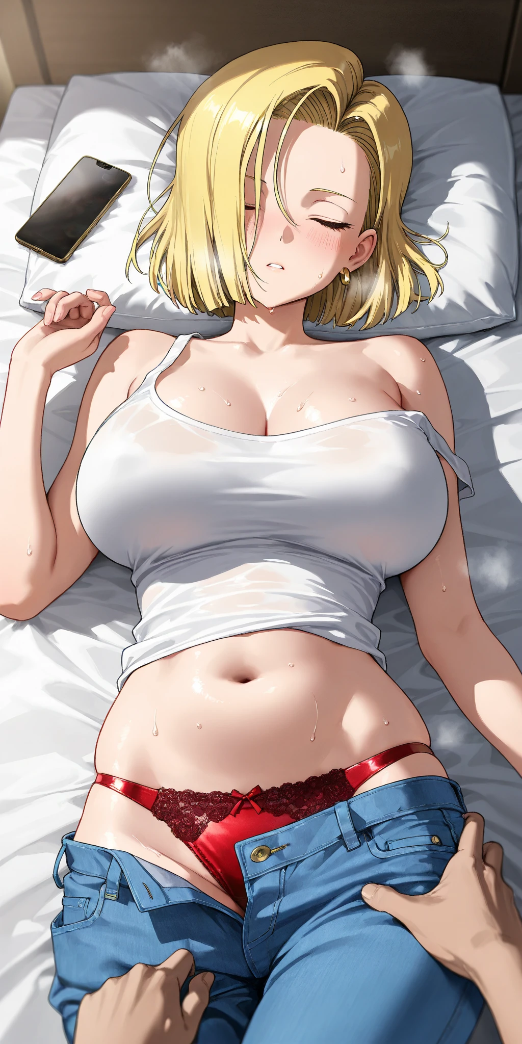 (Tacto fino extremadamente detallado:1.2), (Luz natural, Luz solar, rayos de luz, Sombras, Trazado de rayos:1.2), Obra maestra, La mejor calidad, Alta calidad , dark skin , RnkHnj-KJ , Camisa atada , Camisa recortada , falda verde , falda plisada , cabello multicolor , pelo corto , pendiente individual , cinta , al aire libre , escote , labios , escote , Mirando al espectador, master piece, perfect face, perfect eyes, lips, makeup, short hair, diabolic smile, blush, ???????????, green skirt, abdomen, seductive, hypnotic eyes, lying in the floor, OPEN MOUTH, (AFTER ???), WET BODY, WET CLOTHING