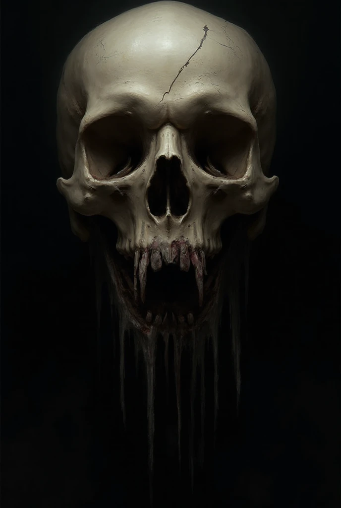 Thirsty skull, sticking out long wet