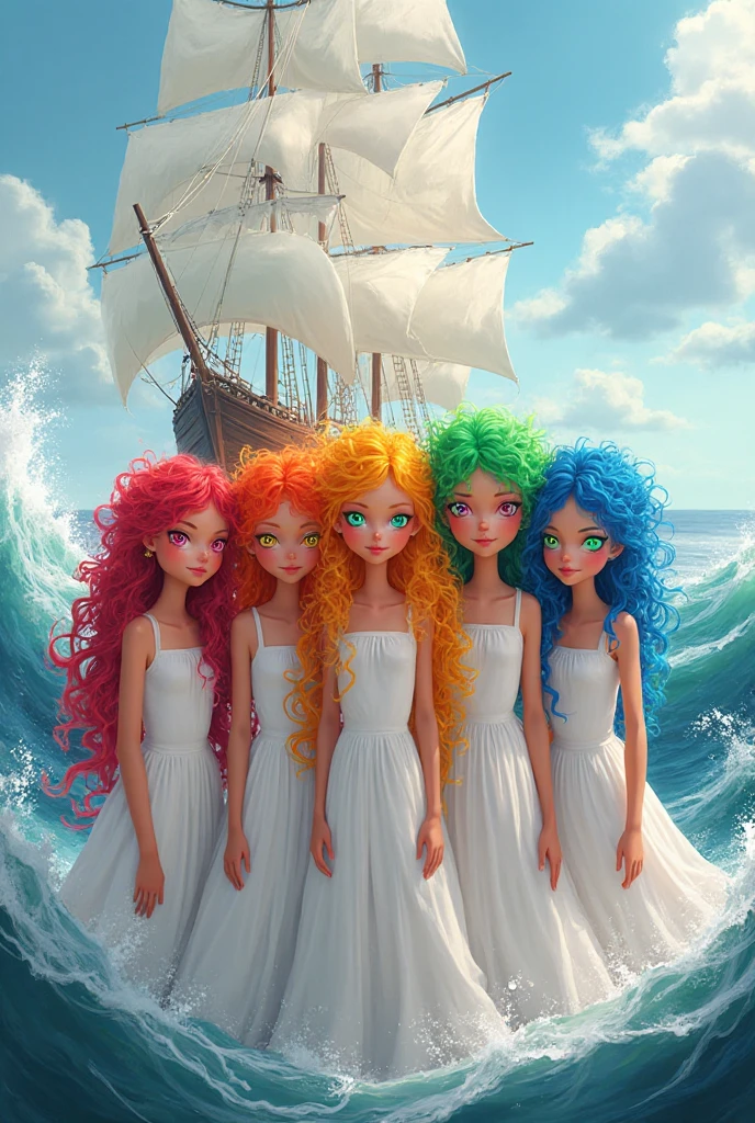 "(Mature and realistic portrayal:1.2) Sailor Neptune exuding confidence as she holds a violin, her sea-green hair cascading down, adorned in stylish sea-green denim clothes from the 2000s, with a backdrop filled with hair bows."