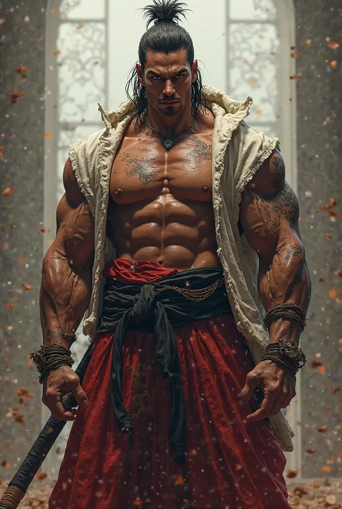 (papel de parede 8k extremamente detalhado), Uma foto de um samurai necromante, intrincado, alto detalhe, Dramatic