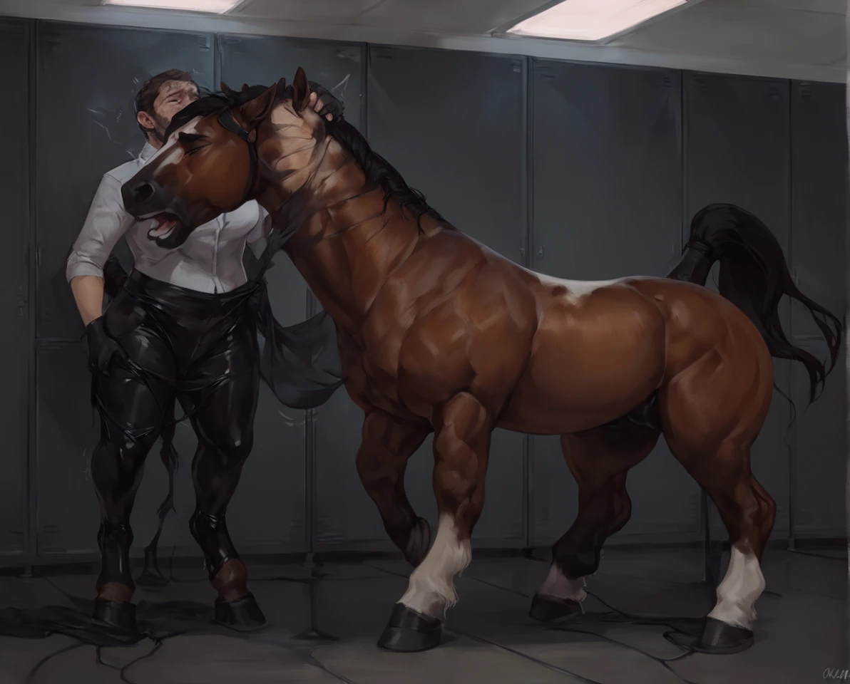 Three, centaur, ramdom any place, male chubby centaur, big hooves, bright white fur, white hair centaur, anatomically correct centaur, docked tail, human face, human nose, human eyes, wide equine hips, thick thighs, male, raised tail, holding the tail, epic skin, epic fur, hyperrealistic, hyperrealistic skin human, hyperrealistic skin, hyperrealistic human nose, hyperrealistic human body human, hair hyperrealistic, hyperrealistic  face,   , ,