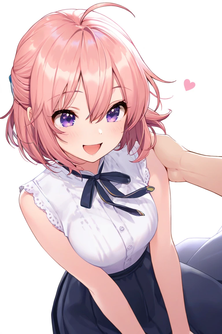 1 girl in, purple color  hair、Purplish pink eyes that dreamers desire, (Blonde hair) , small stature, Colossal tits, Lori, (masutepiece:1.2, Best Quality), (finely detailed beautiful eye: 1.2), (beautifull detailed face), (Best Illumination, extremely delicate and beautiful), ((Cinematic Light)), Dramatic light, (Pale white background:1.5), Short bob hair（1:3）、Ultra Contrast、Braid a little around the ears, White long dress、only has 5 fingers、Her  is visible through the white 、Wet pants、You can see inside your 、full of sweat、mocking look、、nffsw,Arms crossed、grab the arm、Shoot from below,Best Quality、Large breasts、muscular 、Pubic hair,high-level image quality、hightquality、8K,perfect hand、5 fingers、finger pin、Perfect Finger、T back、、noise cut、bullet hand、Her hair color should have been a brighter purple.The skirt part is also carefully expressed..、Purple skirt、the skirt is floating in the wind、Dark purple 、Pubic hair majority,(with sparkling eyes and a contagious smile),open mouth,from below:1.2, highest quality, high resolution,Real World, Natural light,perfect Natural light, Looking at Viewer,
