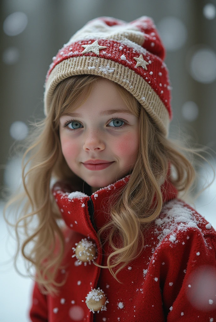 GIRL BLONDE CHILD with long hair wearing a RED sweater and black ear warmers, sonolento, wearing fluffy black scarf, doente com um frio, frio, loli, um frio, franja fofa, com pele fofa branca, orelhas, sonolento rosto modelo de moda, triste, twintails white_gloves, pele fofinha, adolescente, noites frias congelantes, inverno frio, orelhas pretas