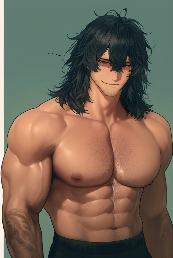 Masterpiece, Male{tanned skin}, 10 pack abs, big biceps{very oily}, long beige hair{side hair}, hairy armpits{sweaty}, has big body{oily and sweaty}, smirking face, handsome face, very very sweaty and oily body, white stuff on his face and body, shirtless, very sweaty, long  inside pants, showing hairy armpits and , gay , , bed background long hard 