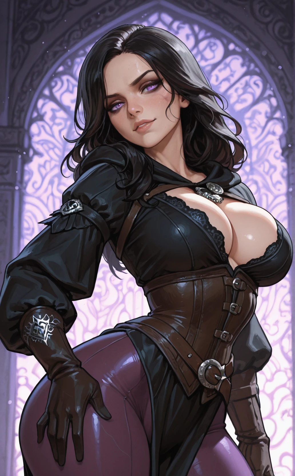 araffes com um homem e duas mulheres posando para uma foto, definir foto fantasiada, com capa, vestido com uma linda capa vermelha, fantasia de bruxa escarlate, artgerm e greg rutkowski, por Bernie D’Andrea, Greg Rutkowksi e Artgerm, carmilla vampira, o Munster ao fundo, donzela e tolo e velha