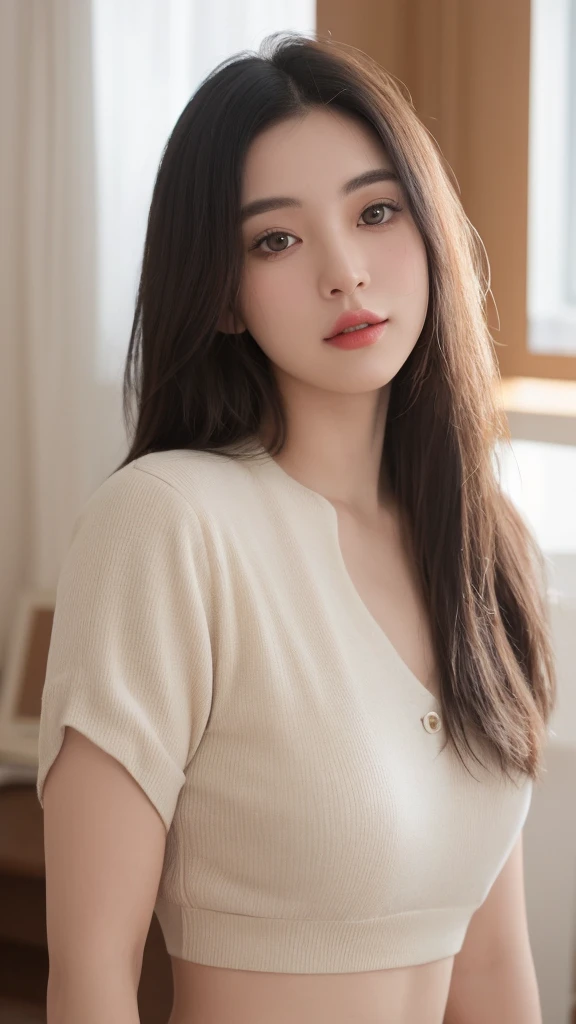 (8k, RAW Photo, Best Quality, Masterpiece:1.2), table top, Ultra Detail, Super Resolution, (Realistic, Realistic Photo:1.37), Portrait, High Detail RAW Color Photo, Professional Photo, Extremely Detailed and Beautiful, Extremely detailed, 8k wallpaper, amazing and detailed, huge file size, official art, highly detailed CG unity 8k wallpaper, highly detailed beautiful girl, highly detailed face, highly detailed eyes, highly detailed skin, highly detailed fingers, highly detailed nose, very detailed detailed mouth , perfect , highly detailed background, highly detailed clothes, 1girl, 1 girl, cute girl, realistic body, fair skin, glowing skin , slim body, handsome body, black hair , semilong hair, (blunt bangs:1.2), smile, cute, youthful, cute face, realistic face, delicate eyes, drooping eyes, looking at viewer, facing front, standing posture, Contraposto, (medium ), (Perfect Body Proportions), (slender Body Proportions), super pose, (white shirt), (jeans pants), (authentic bar),