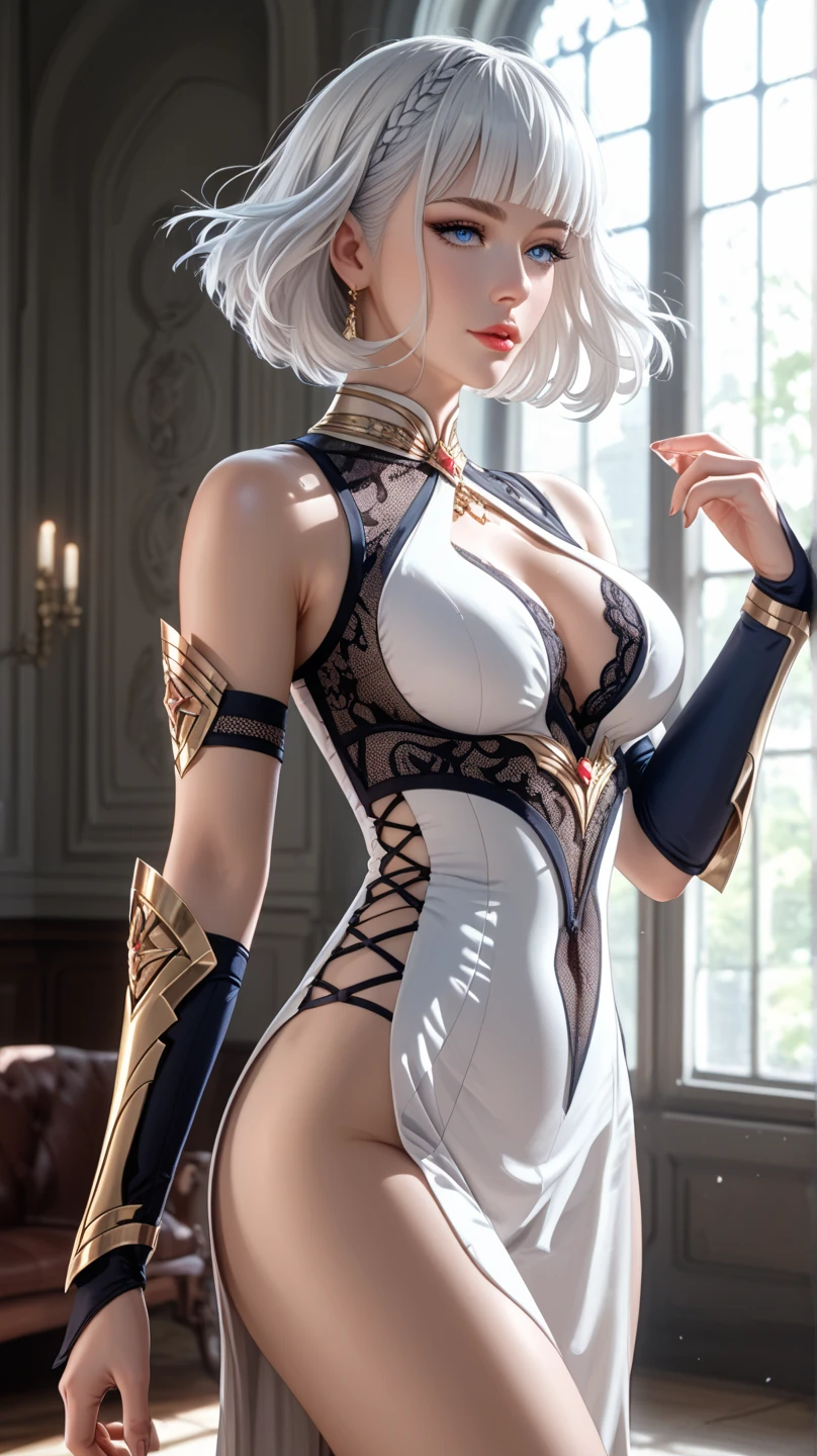 (Beautiful woman、One girl、Bodysuits:1.7、Very detailed、Incredibly beautiful、Porcelain-like skin、Short Hair、Narrow waist、、Photorealistic、Very detailed、8K、Highest quality、High resolution、Cinematic lighting、Intricate details、masterpiece)