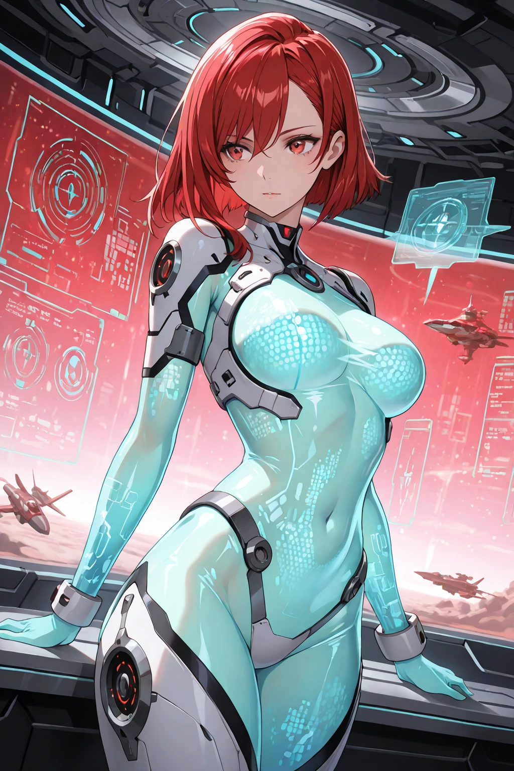 (best qualityer, work of art, colorfully, dynamic angle, highest detailded) (cangfeng), (offcial art, extreme detailded, highest detailded), (cangfeng), realisitic, long hair girl fashion photography, (details Intricate, hyperdetailded:1.55), dressing high detailded  (high resolution textures), (bright sunny_giorno), perfect lighting, plein-air, hair between the eyes, (Breasts huge:1.5), muslos grandes, , (asymmetrical pants), mitts, in dynamic pose, bokeh, detailded, detailded background, mechanical right arm, torn pants, below the chest, perfect hand, hdr+, fully body, badass,