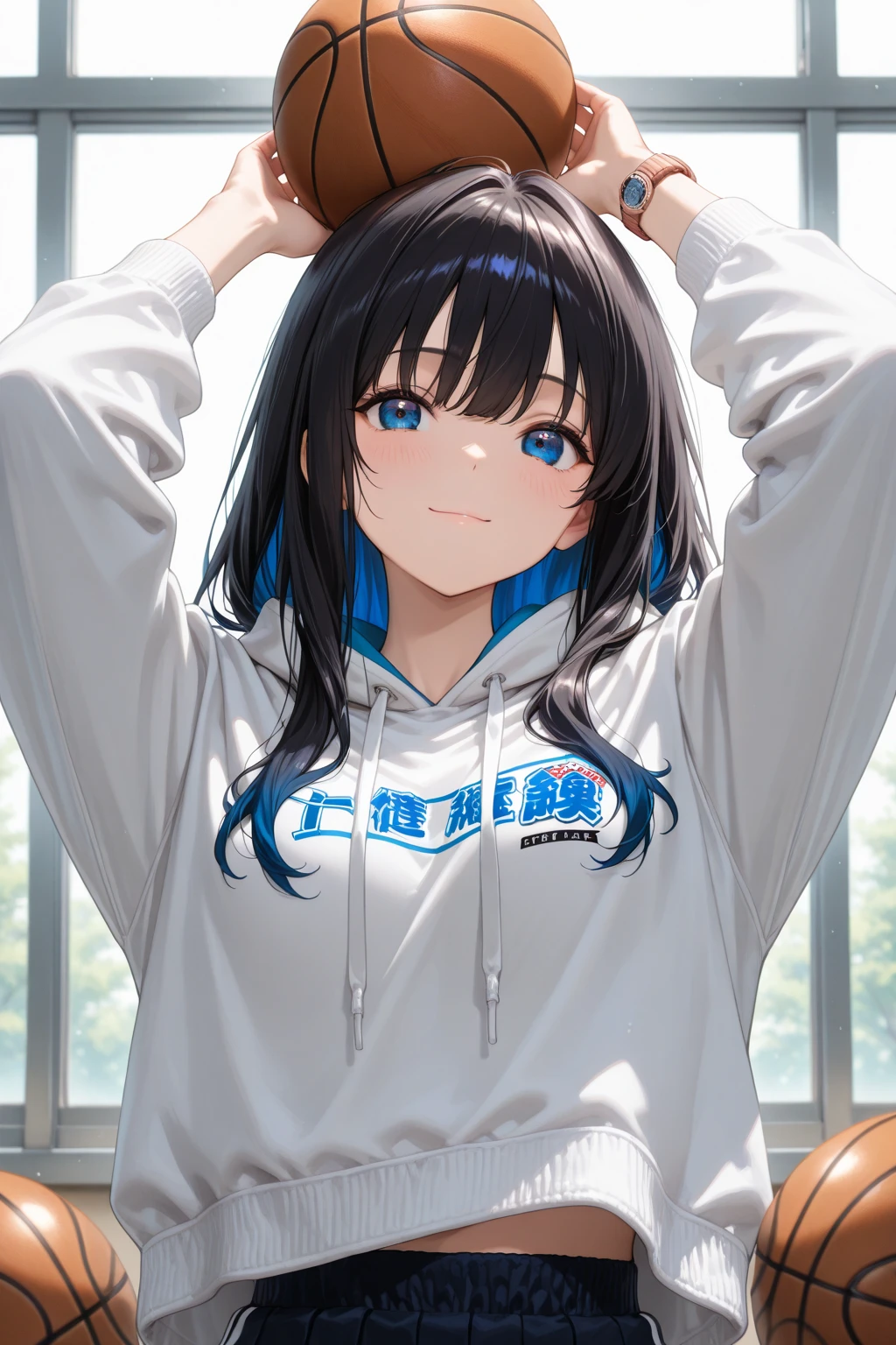 (masterpiece, Superior Quality, Best Quality, Official Art, Beautiful and aesthetic:1.2),(8k, Best Quality, masterpiece:1.2), (((masterpiece))),(((Best Quality))),(((Extremely detailed))),figure,OMS, (masterpiece, Superior Quality, Best Quality, Official Art, Beautiful and aesthetic:1.2),(8k, Best Quality, masterpiece:1.2),, Alone, Honkai: Star Rail, Black Hair, Median, Bermuda, Eyes Hidden Behind Hair, Hair over one eye, blue eyes, casual, White Sweatshirt , Triangle Marks on Cheeks , Haddock , Laughing and Indifferent , Looking at the audience, bar \(place\), internal, Depth of written boundary, McMuff, Young people