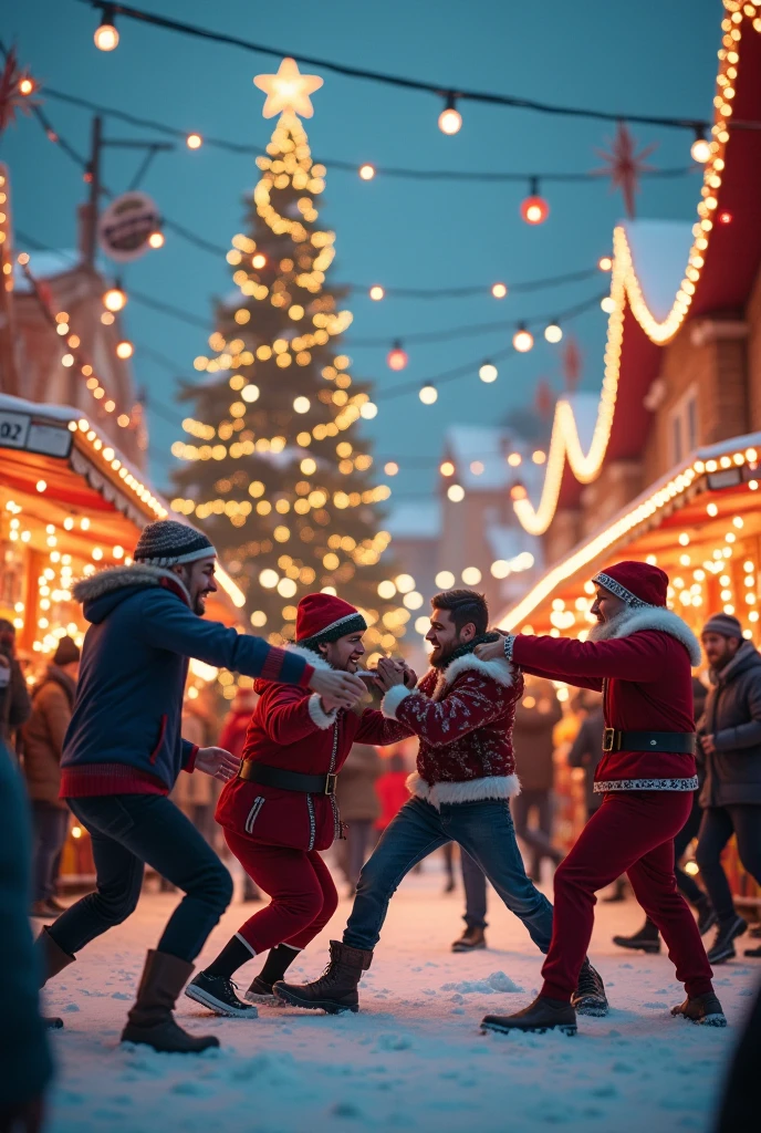 Light up Christmas Town；Christmas carnival brawl；Christmas carnival brawl；Christmas carnival brawl；Christmas carnival brawl；4k；High quality