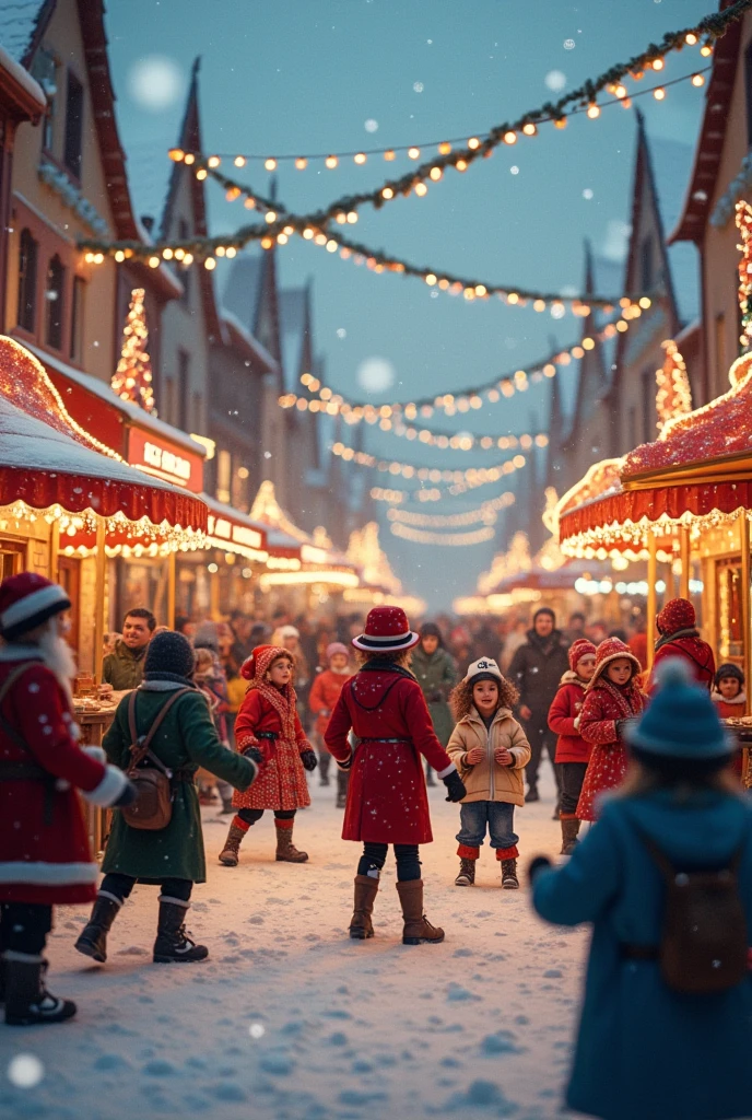 Light up Christmas Town；Christmas carnival brawl；Christmas carnival brawl；Christmas carnival brawl；Christmas carnival brawl；4k；High quality