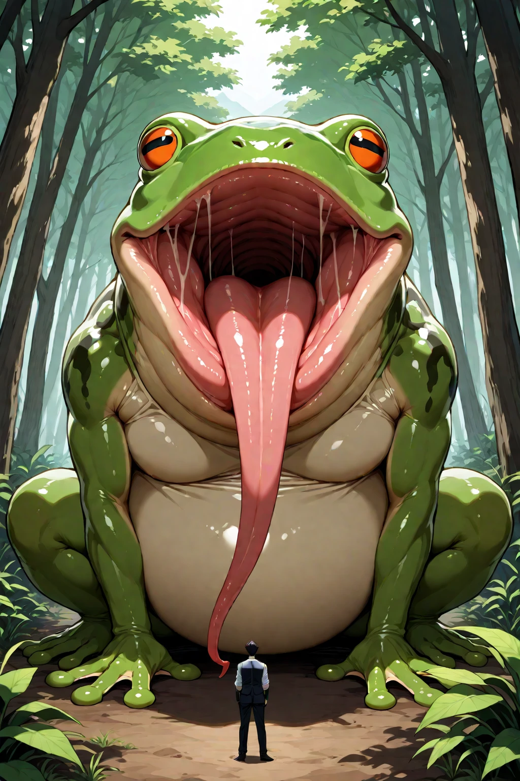 (feral male green Yoshi ), (male werewolf) score_9, score_8_up, dream prompt:score_9, beautiful, detailed cute face, blushing, shocked expression, reverse suspended congress, looking surprised, crying, forest, feet in view, foot shot, 3 toes, crying, , green feet, 3 toes, ((screaming)), foot focus, huge feet, leaking , gaping , aftersex, ((closed eyes)), saliva, hyper feet, , spreading legs, , after , arms behind back, spread 