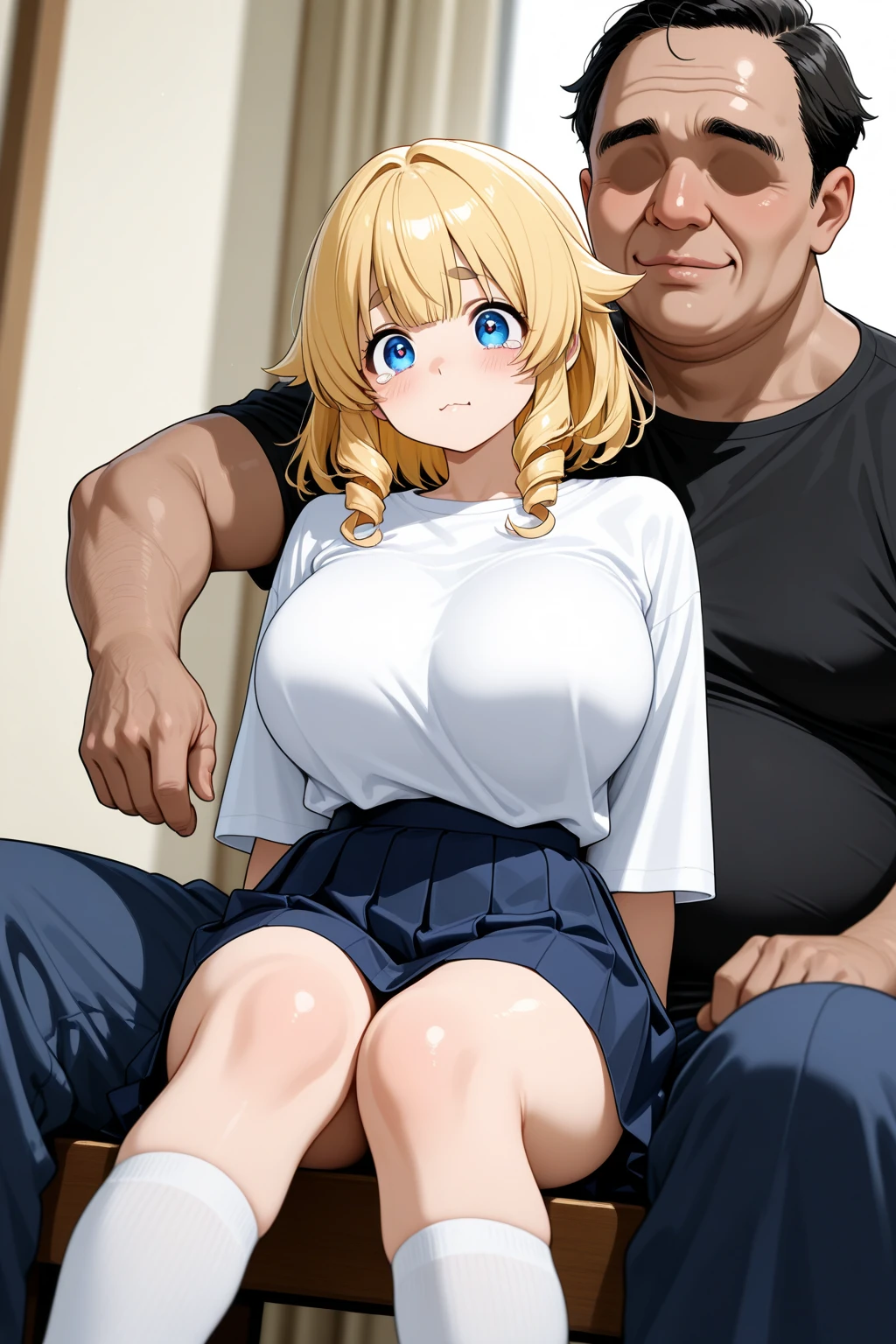 (:1.5)(masterpiece:1.4)、(Highest quality:1.4)１woman,((Highest quality))、(masterpiece)、(Realistic Shadows）、（Depth of written boundary）、（Intricate details:1.4）、Small body(:1.1)、１A man is inserting his  ( (Bouncing 、 not aligned,Motion Lineotion Blur、trembling:1.3),(Scream:1.2)Tears in my eyes,