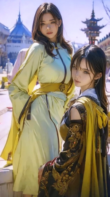 Masterpiece, Best, Night, Full Moon, 1 Female, Mature Woman, Chinese Style, Ancient China, Elder Sister, Royal Sister, Cold Face, Expressionless, Silver White Long Haired Woman, Pale Pink Lips, Calm, Intellectual, Three Belts, Gray Hitomi, assassin, dagger, flower ball background, street view