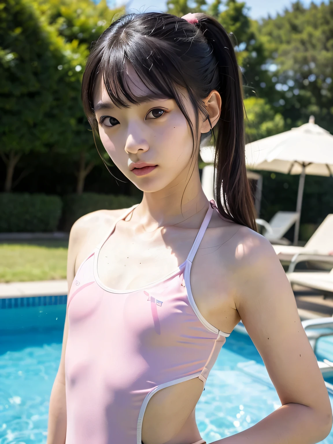 (((1 small cute girl/Super Flat Chest/whole body))),(((At the Beach))),(((innocent))),(((Petite figure))),(((Big Blue Eyes))),(Lightroom:1.13)、Soft Light、(Natural Skin Texture:1.2)、(Hyperrealism:1.2)、Sharp Focus、Highest quality, Photorealistic, In 8K, High resolution, (Skin Dentition), (Portrait:0.6), Pure Eros Face_v1:1,(((A pure 10-year-old)))、Nice cute girl、(((hot pink and deep pink combination sports  swimsuit/Small breasts:1.72))),((Dark blonde long straight hair/Hair band, Parted bangs:1.7)), ((( clothes))),(((Undersized clothing))),(((Revealing clothes))), (((Childlike)))、((())),(((squat/Spreading legs))),((())),(((Knee Up))),(((Super Flat Chest))),(((In the  part pantyliner))),((()))
