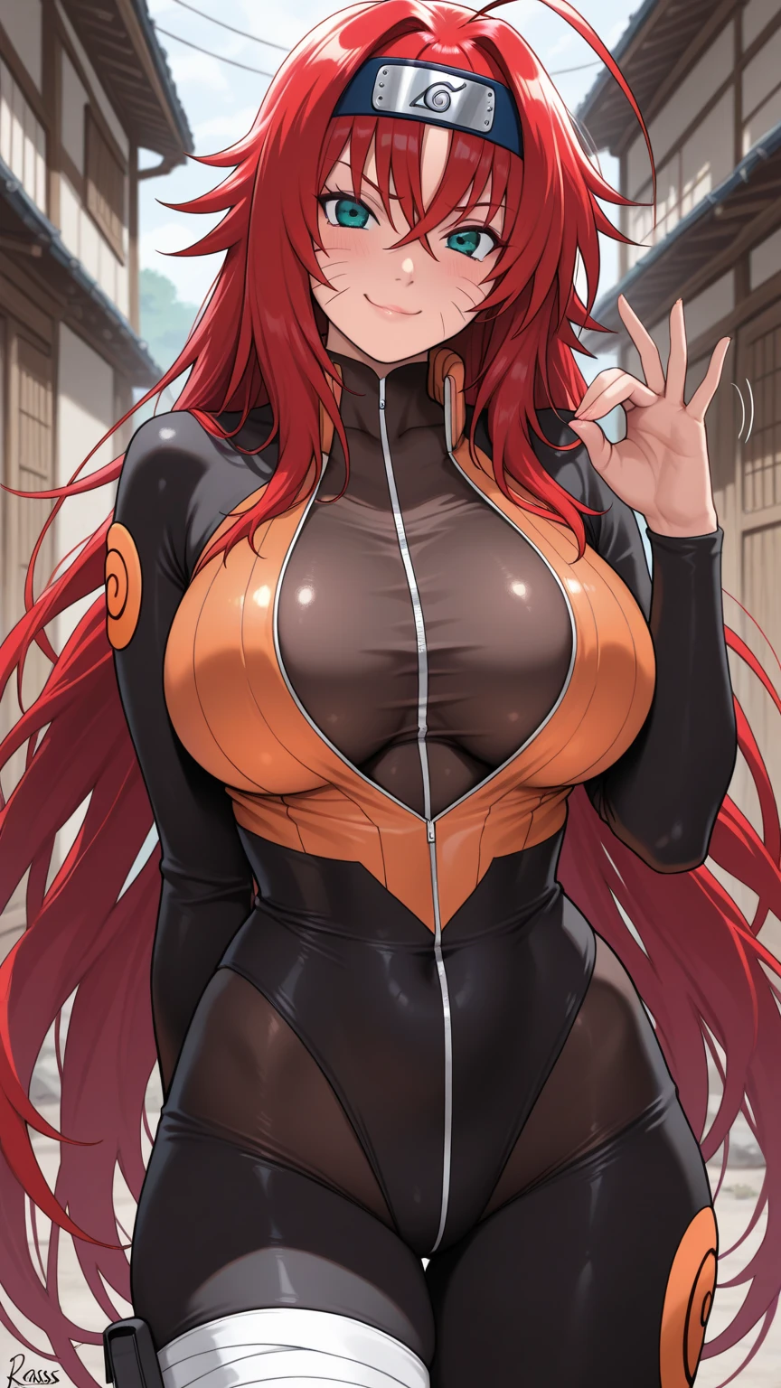 Kushina Uzumaki, pelo rojo, ojos morados, tetona, culona.