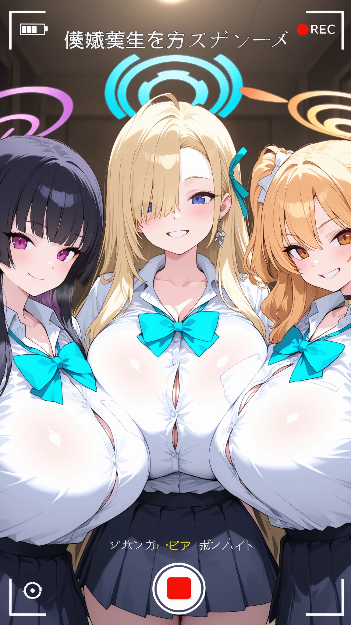 bust chart、pigeon toed、3 multiple girls、Blonde、Black Hair、Brown Hair、bunny girl、white rabbit ears、wrist cuffs、black leotard、????????????:1.5、Sagging ???????:1.5、Long ???????:1.3、sagging ??????:1.5、Everyone line up facing forward、(milf、Mature Woman:1.3)