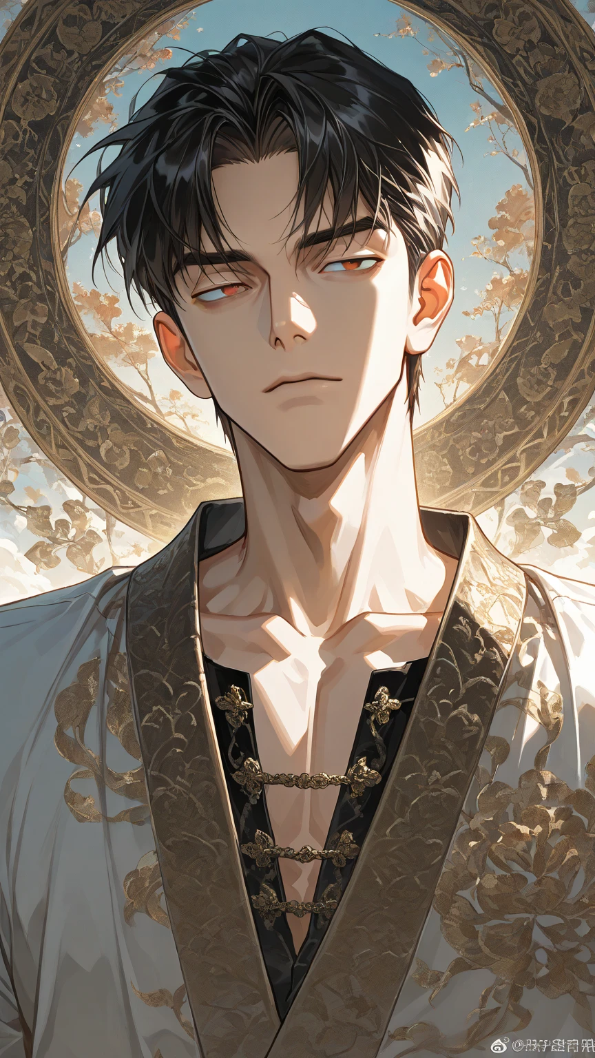 "A strikingly pretty, androgynous male bunny demi-human stands before us, his presence both delicate and captivating. His jet-black hair frames a youthful, androgynous face of striking beauty, contrasting beautifully with his pale, porcelain skin. His eyes are a mesmerizing shade of deep blue, conveying a sense of gentle innocence. Atop his head sit a pair of large, velvety black rabbit ears, and a fluffy white bunny tail sways gently behind him. But the most remarkable feature are his eyelashes - impossibly long and delicate, stark white in color, they flutter with the slightest movement, drawing the viewer’s gaze inexorably to his face. The demi-human’s body is slender and androgynous, with no visible body or  hair. His waist is small and tapered, while his thighs are thick and shapely. This combination of masculine traits creates an overall aesthetic that is both cute and alluring. The demi-human’s attire may be a simple, form-fitting outfit that accentuates his lithe frame, or perhaps a more ornate, ceremonial robe adorned with delicate patterns. Every detail of his appearance, from the contours of his face to the texture of his clothing, should be rendered with the utmost care and precision, elevating this fantastical being to a level of breathtaking beauty and sophistication. The overall scene should capture the demi-human’s captivating, androgynous presence, his striking features and unique hybrid nature, all while showcasing the artist’s masterful command of detail and realism."