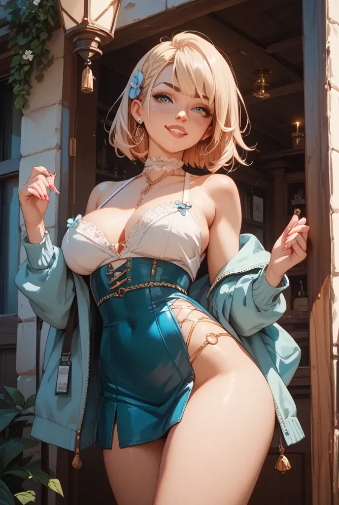 pink waist high short skirt, platinum blonde, very long hair, chignon, crop top. leaning forward provocatively, Messy Hair, Pale Skin, Red Lips, On hands and knees.  skirt Wth Woodcut Patterns, crop top Wth Blue Rosemaled Designs. Midriff Wide Smile, Eyes Detailed & Wide,Dynamic Pose. On hands and knees Digital Painting, 4K Ultra HD, Rococo-Inspired Fantasy Art With Intricate Details. Cute, Charming Expression, Alluring-Gaze, Beautiful Blue Eyes, An-Ideal-Hourglass-Figure.. Large Youthful Well-Shaped ?????, ??????????. massive-Round-??????? Décolletage. Full Length Side Profile Anna Popplewell
