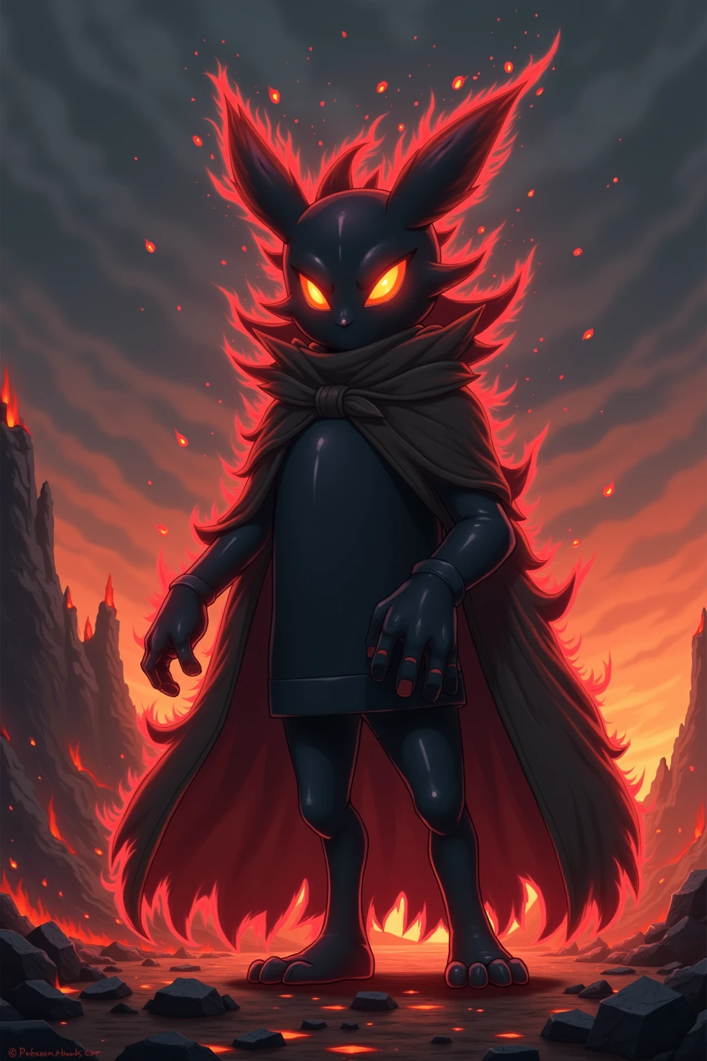 Hooves, black fur, lamb, cult of the lamb, detailed, by zackary911, by chunie