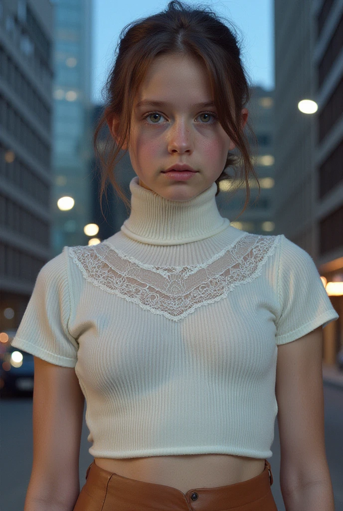 (8K, Raw photography, Superior Quality, ​masterpiece:1.2), (realisitic, Real Photographics:1.4, ultra-detailliert), Realistic face, face perfect, Realistic skin, Beautiful delicate face, Realistic eyes, perfect  eyes, Glowing eyes, lipgloss, Detailed lips, Perfect eyelashes, European Girl, sixteen years old, (Light brown and gold two-color hair, short-hair:1.2, Short with long locks), Long shot of one girl, The wind is beautiful, professional photograpy, deepshadow, , Makes you want to sneeze, RAW candid cinema, 16mm, color graded portra 400 film, remarkable color, A hyper-realistic, Textured skin, remarkable detailed pupils, realistic dull skin noise, visible skin detail, skin fuzz, dry skin, shot with cinematic camera, perfect viewpoint, Highly detailed, wide-angle lens, Hyper realistic, with dramatic sky, polarizing filter, Natural lighting, Vivid colors, everything in sharp focus, nffsw, nffsw, k uhd, glow effect, godrays, handdraw, render, 8K, Octane Render, cinema4d, blender, Dark, Super detailed in atmospheric 4K, Cinematic, Sharp Focus, great depth of field, masutepiece, Colors, 3d octane render, 4K, Concept art, Trending on ArtStation, hyper realisitic, Vivid colors, Highly detailed CG Unity 8k wallpaper, Trending on CGSociety, Convoluted, high detailing, Dramatic, Fantastic, Magnificent, , charming figure, Perfect udder, Beautiful , absurderes, whisper love, Full of nature, flatter, a moon, natta, a choker, Wet with sweat all over the body、frown and close your eyes、languidly open mouth、Expression of pleasure、Trance、Blushing cheeks, public , , The shirt, open-shirt, Small breasts, chains, Girl in the air, Mix, Chained, (suspension), Raise both hands, , (hands and feet are tied), appearance々Angle