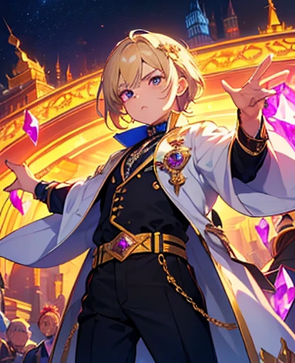 score_9, score_8_up, score_7_up source_toon, aventurine_\(honkai:_star_rail\), 1boy, blonde_hair, short_hair, hair_between_eyes, multicolored_eyes, black_gloves, collared_shirt, earrings, aqua_shirt, fur_trim, bracelet, neck_tattoo, clothing_cutout, two-tone_eyes, bulge, big bulge, toon, cartoon effect, Real Roulette.
