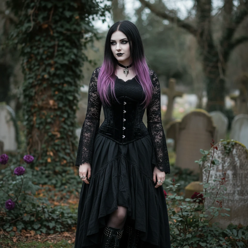 A stunning, high-realistic, full body photograph of a skinny slender scandinavian goth woman goth tatttos, pale skin, goth make-up dramaticly dancing at old graveyard, fog, dark sinister atmospheric at night. clothed only in intricately draped, flowing black silk scarves, evoking a sense of elegance and grace. Captured in a monochromatic color palette, the black and white tone amplifies the textures and shadows, adding depth to the fluid, energetic movement of the subject. Soft, diffused lighting accentuates the woman's sinuous curves, as her slender limbs seem to blur in motion, exuding a sense of freedom and melancholy.