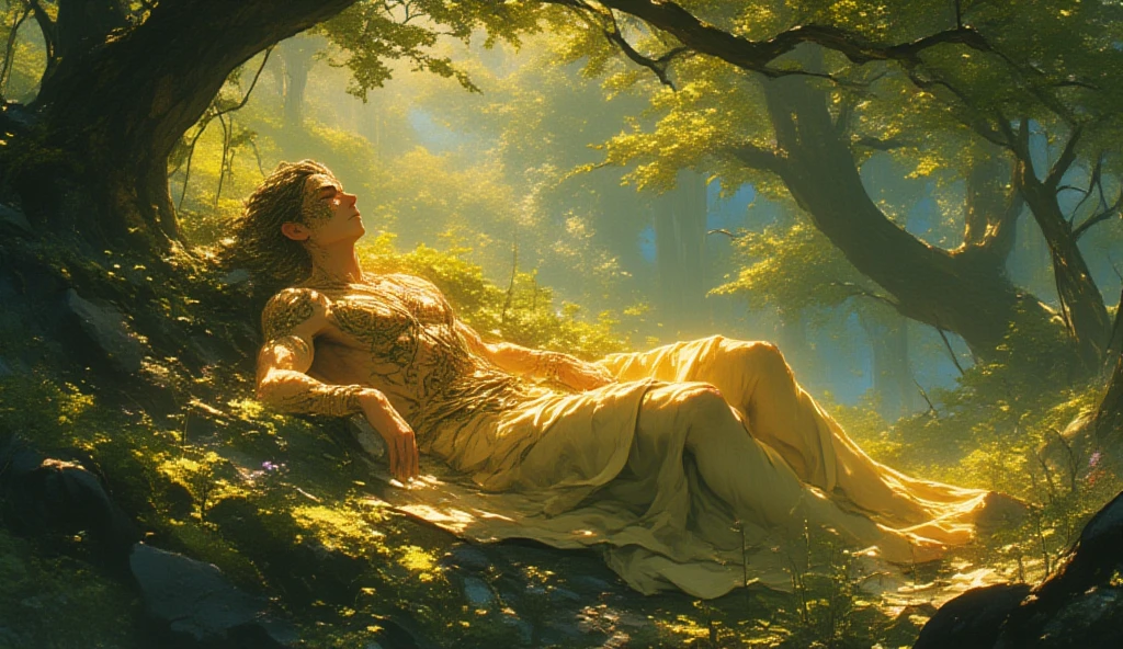 Blonde man fainted in the Amazon rainforest with injuries