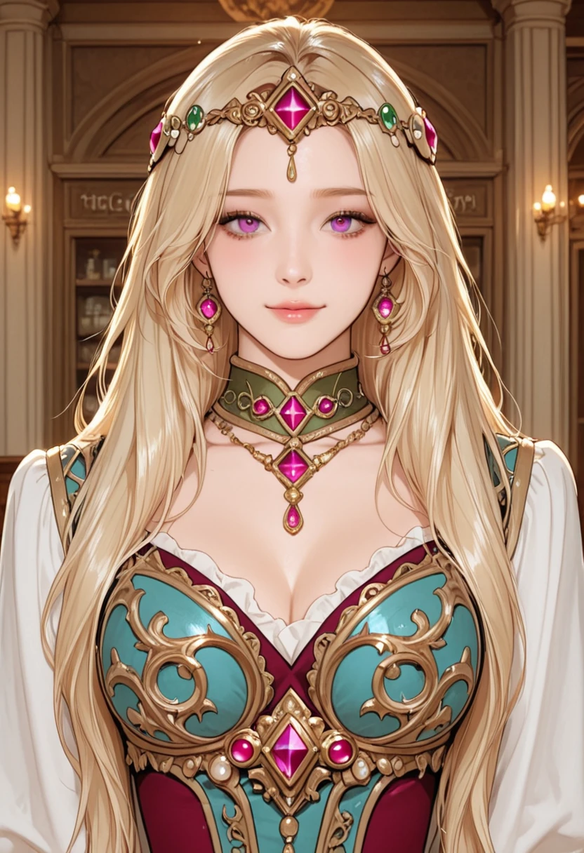 a close up of a woman wearing a blue dress and a crown, beautiful and elegant elf queen, portrait of an elf queen, a beautiful fantasy empress, princess portrait, portrait of princess zelda, beautiful female princess, beautiful elven princess, ((a beautiful fantasy empress)), medieval princess, blonde - haired princess, beautiful fantasy maiden, beautiful and elegant female elf