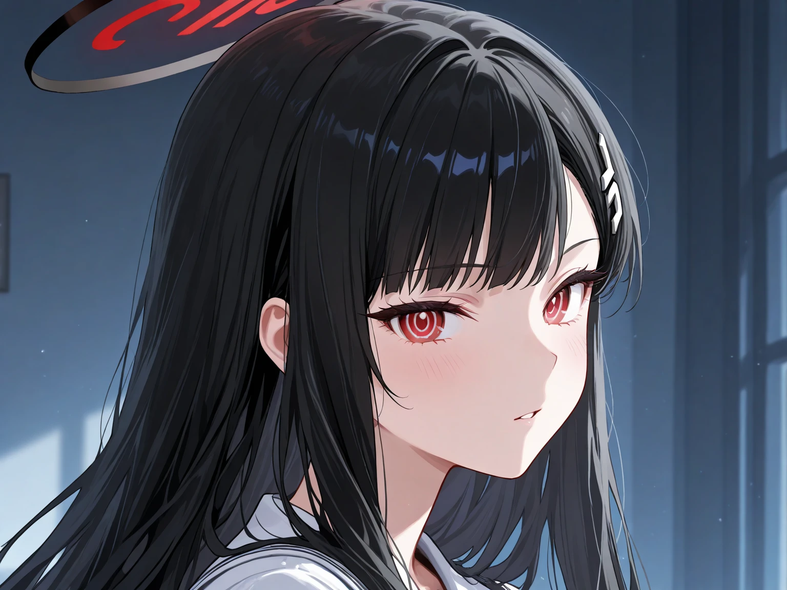 ((Long Straight Black hair)), Perfect face, Choker, Punk earrings, ((Tall)), ((High Quality)), Necklace, ((Mature)), Pretty Eyes, Sharp Nails, Bangs, ((1 Girl)), Hot, ((Multiple Earrings)), Natural , 1 girl, Beautiful, , Spiky Earrings, Adult, Spiked Collar, Thin Eyelashes, ((Black Belted Punk Dress)), Plain Background, Red Colors in Background, Black Eyes, Black Clothes, Long Bangs, , , , Dark Colors, Slender Body, Black Pantyhose, Thick Letterman Jacket With Emblem, Close Up,