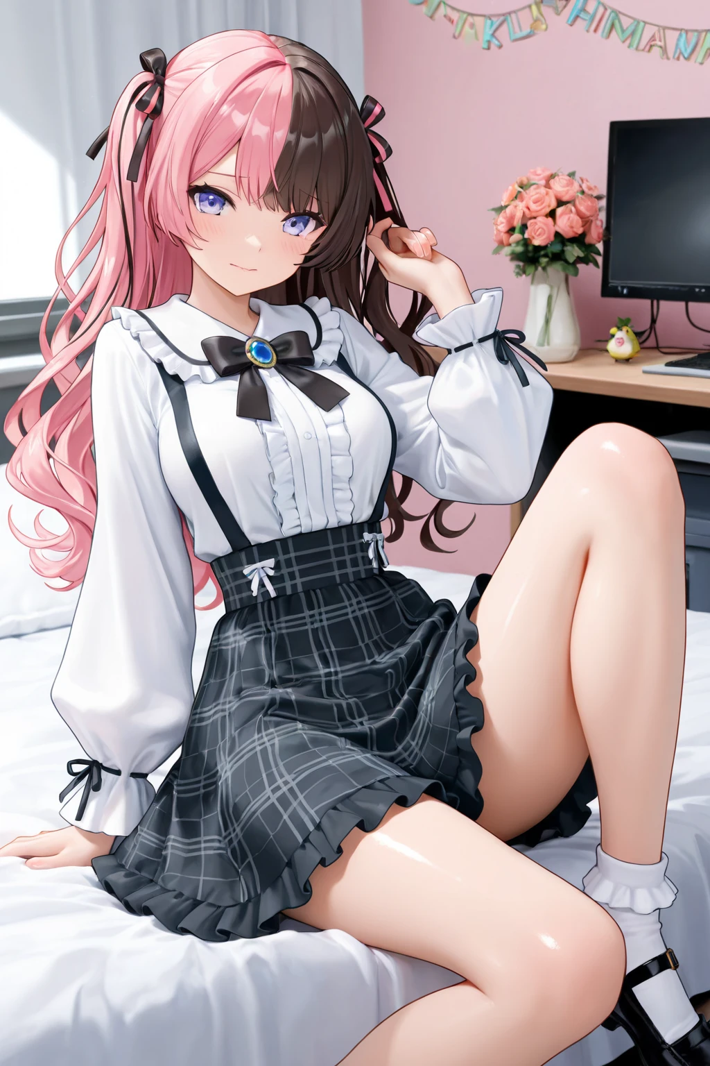 Very cute girl、(I'm 10 years old)、light yellow hair、Shortcuts、Bangs too close to the eyes、Glowing red eyes、(Normal Human Ear)、Thin arms、Beautiful body、Thin legs、Flat Chest、Translucent white skin、Happy smile、Open your mouth、(Sleeveless sailor suit、Ultra ).(Rose Garden)、Playing innocently、Ultra HD、Digital SLR、Many colorful roses blooming in the background、Upper Body Shot、Sitting with legs crossed、Sitting with knees hugged、running、I know the shape of the 、