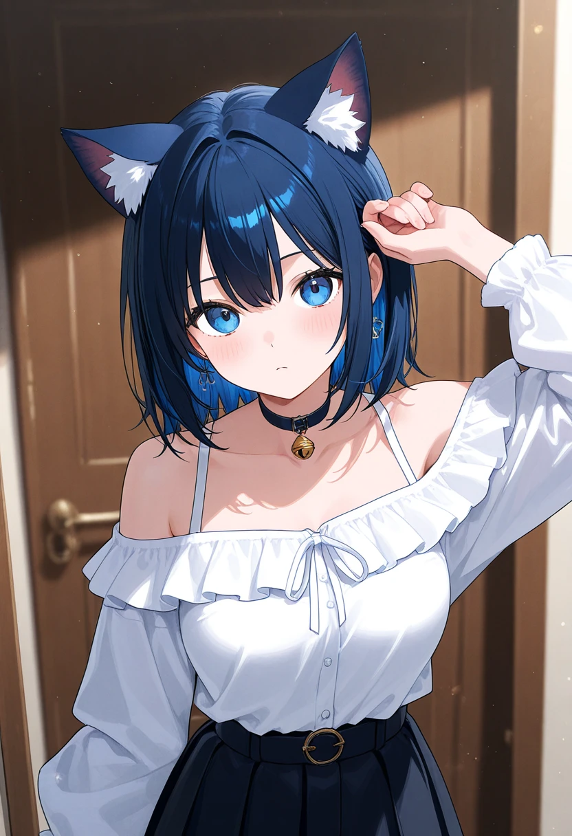 anime girl with cat ears and blue jeans shorts, anime Catwoman, attractive Catwoman, cute anime Catwoman, beautiful anime Catwoman, Catwoman, beautiful young Catwoman, Catwoman, anime girl with cat ears, guweiz, Anime visual of a cute cat, Attractive anime girl, very beautiful anime Catwoman, Anime cute art style, girl with cat ears