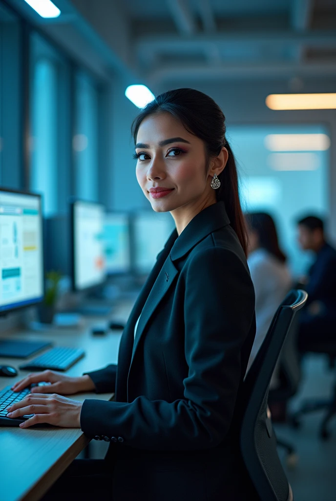 Techy giy working in an office