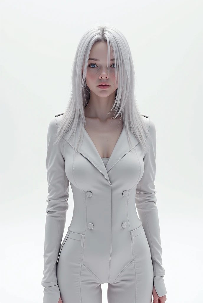 makeup, mascara, simple color palettes, woman 25 years old, stylish, Clean, sharp designs, flowing silhouettes, Tight skirts and pants, high-waisted skirts and pants, simple dresses, shirts and blouses, asymmetrical, geometric, Elegant and luxurious materials and designs, Simple, minimal accessories, Slim necklaces and rings in silver or gold, Simple bangles, Distinctive designs, simple silhouettes, chic and mature impression, simple and sophisticated style, elegance, minimalism, high quality materials, cool and urban impression, high fashion, , simplicity and sophistication, plain white dress, chic white dress, busty, 
