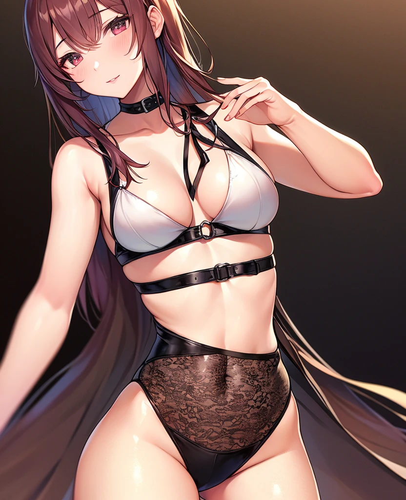 1 girl, clear focus, perfect beautiful body, slim belly, dark brown hair, medium breasts, tube top dress, outdoors, night, city street, delicate face, beautiful eyes,