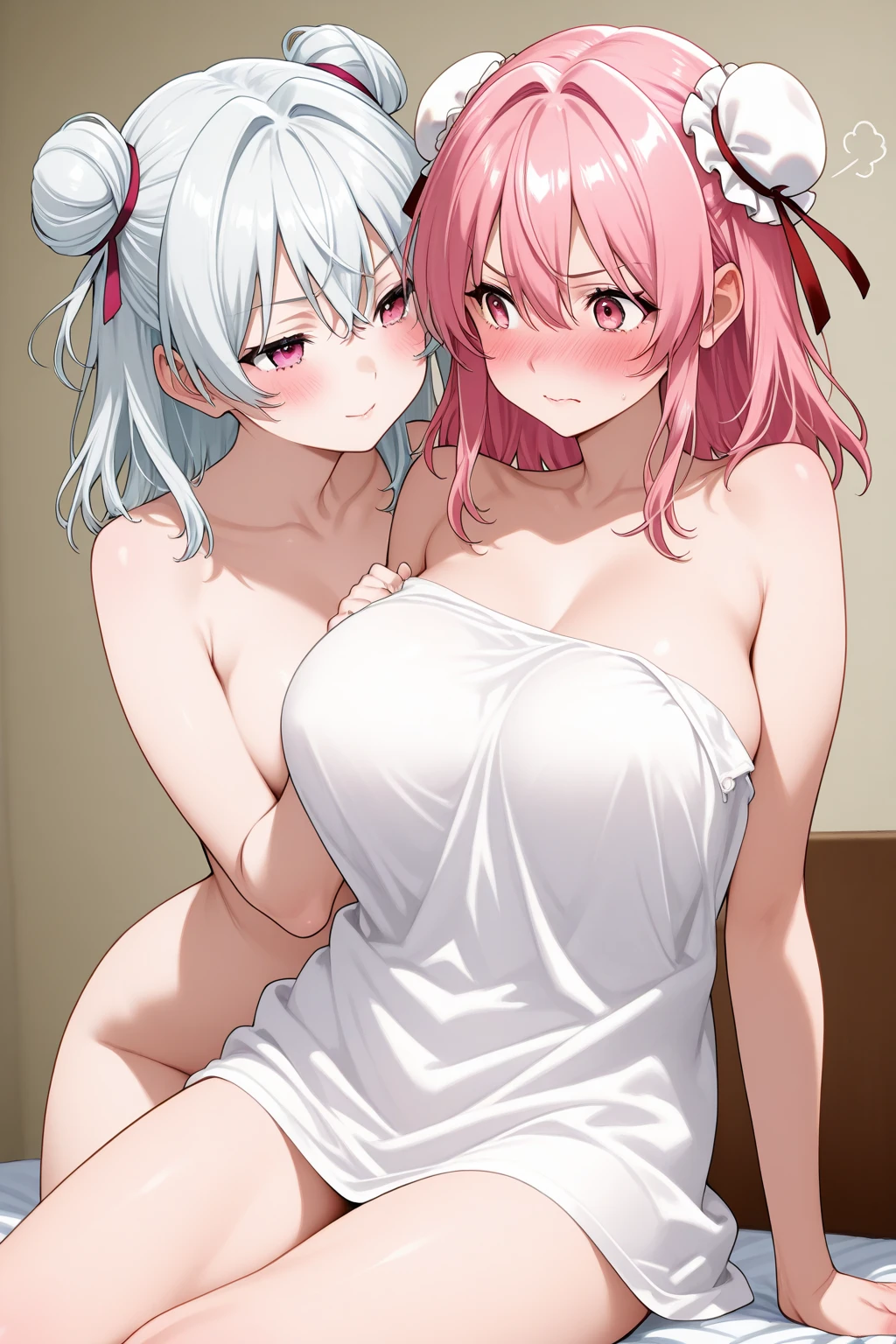 mastute piece,Best Quality,insanely detailed,8k cg,nsfw,
(shoot from above),(long shoot:1.4),
(2girls:1.4),symmetry,(line up in a row:1.4),(full body in front:1.2),2girls looking at viewer,(seiza:1.4),(top-down:1.3),(hands on floor),(2girls :1.4,:1.4),blush,shy,ecstasy face,gasping,trembling,pink hair,
break,
open mouth,
entrance-hall,