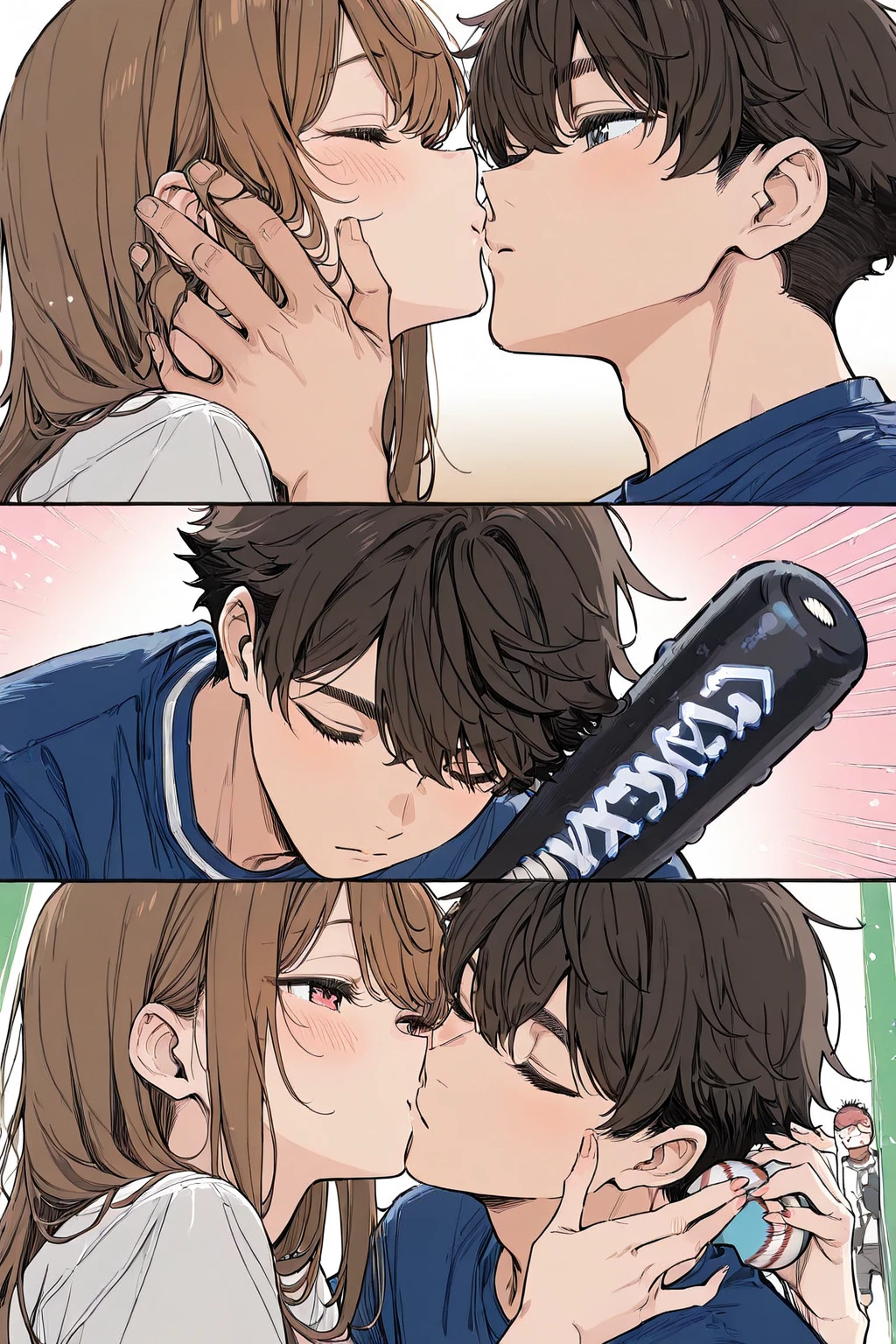 best quality, masterpiece, 2 boys, cute baby faced man,  with another man, , , cheek bulge, eyes tearing up, muscular, on colourful led stage, aggressively , rough , rave concert, crowd happily cheering them on, sexy, gay, homoerotic, ambient lighting, extremely dramatic shadows, best view, perfection, no watermark, no logo, no signature
