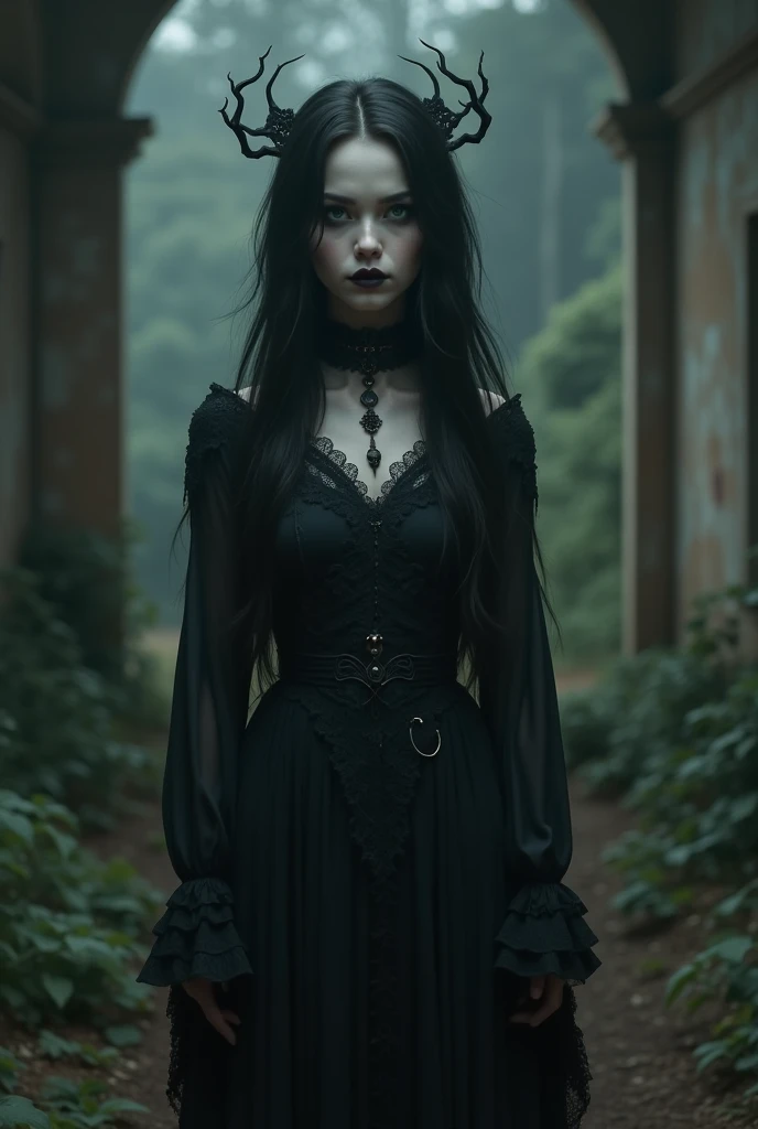 female sexy vampire|albino, pale porcelain skin, sexy vintage black dress, smile, shallow depth of field, grin|creepy, nightfall, detailed face, night, wide hips, narrow waist, portrait of woman standing, detailed eyes, portrait of woman standing, 8k RAW photo, highest quality, looking at the viewer, best shadow, intricate details, long hair, bright eyes, forest, grave, gothic, goth detailed, highres, high qualilty, high saturation