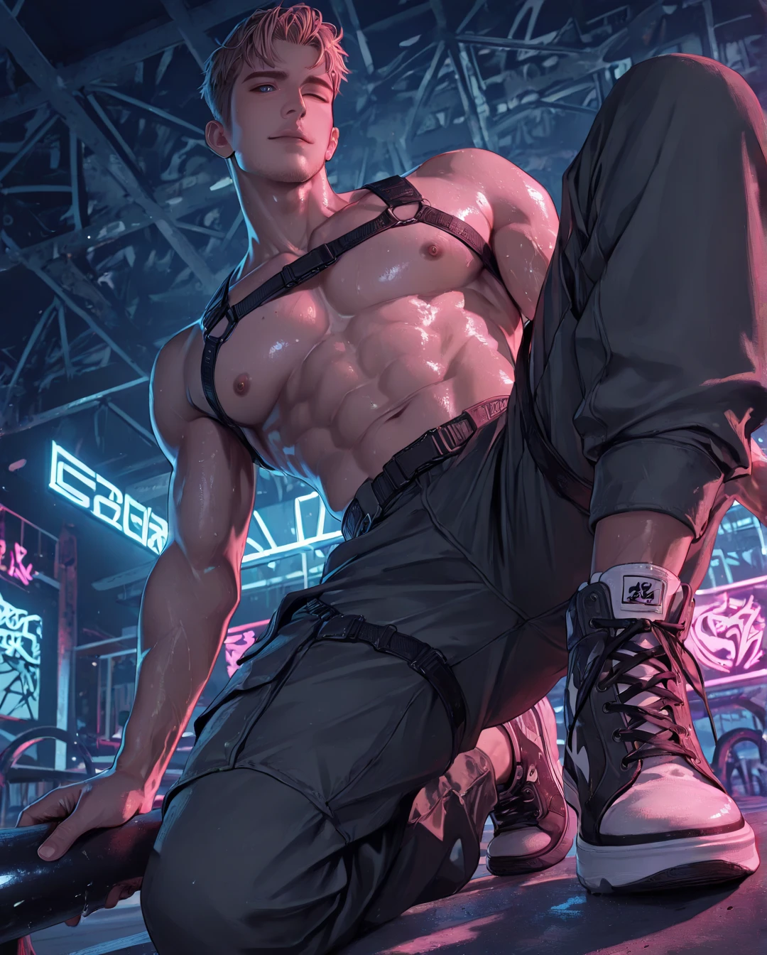 day,pubic tattoo on underbelly,ass_visible_through_thighs,game_cg,guro,boy,male,student,yaoi