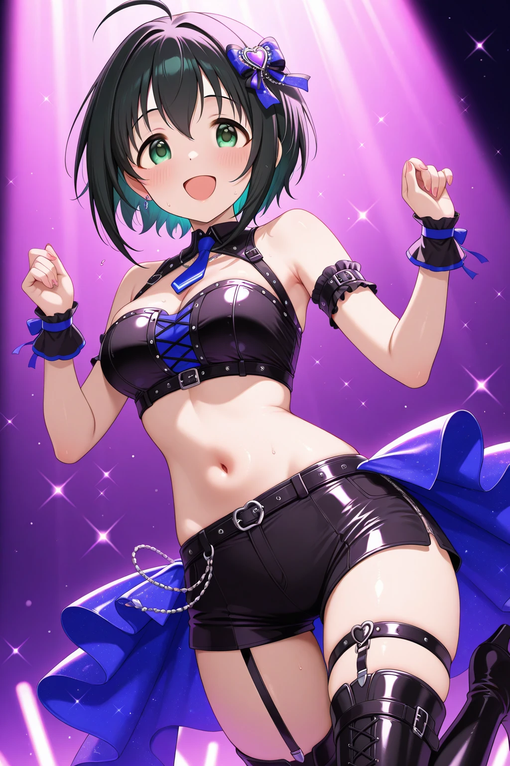 NSFW、{{{masutepiece}}}, {{{Best Quality}}}, {{Ultra-detailed}},  {{extremely delicate and beautiful}},(nffsw), (Best Quality, , 32K, masutepiece, nffsw:1.2),elementary student、a photo of a cute girl,10 years old female child、Mole on the mouth、On stage、During the dance、 of the highest quality, Best Quality, Realistic, Unity, 32k wallpapers, Official art,(Childlike body),(child),（Idle Dresses:1.5),（Nip slip）、｛｛｛The dress is peeling off......｝｝｝、{Show}、(One Piece Appearance:1.5),(huge smile:1.3),(Sweaty skin:1.5),（Juvenile body）,(Unripe々Shishi Body）、Black hair,(Very short hair:1.3),,(,(Full body:1.2),｛ body｝｛ legged｝ body、Very realistic body、(skirt rift :1.7),(Tiny panties:1.3),（）,｛pubick hairﾏﾝｺ},、｛Shift your panties yourself｝、(Mid summer:1.5),(Angle from below:1.5),(Spread legs),（clean legs）,childishｵﾏﾝｺ、The shape of the pubic area is clear、rather small breasts、flat 、｛｛One piece is see-through｝｝,｛｝,{{{The pubic area is protruding}}}、{{Pubic area exposed}}、｛Costume with visible ｝,,{Papillae visible through clothes｝,｛Pink papillae｝、pointed papillae 、｛｛pointed ｝｝、ｵﾏﾝｺthe shape of the is clear、｛freshﾏﾝｺ},rawﾏﾝｺ、｛｛Bold open-legged pose｝｝、｛Vulgar poses｝、｛{{{ﾏﾝｺFocus on}}}｝、{{life-likeｱﾅﾙ}}、{{A detailedｱﾅﾙ}}